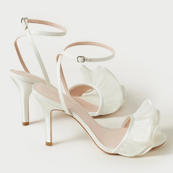 Loeffler Randall Pearl Estella Ruffle Heeled Sandal Sz 7 - Picture 2 of 11